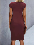 Women's Ruched Bodycon Midi Dress