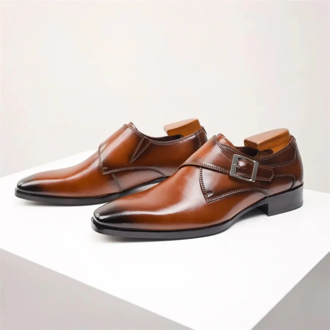 Men's Buckled Monk Strap Shoes