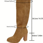 Women's Block Heel Knee-High Boots
