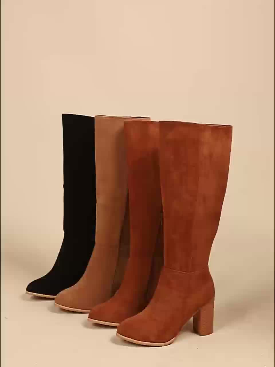 Women's Block Heel Knee-High Boots