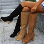 Women's Block Heel Knee-High Boots