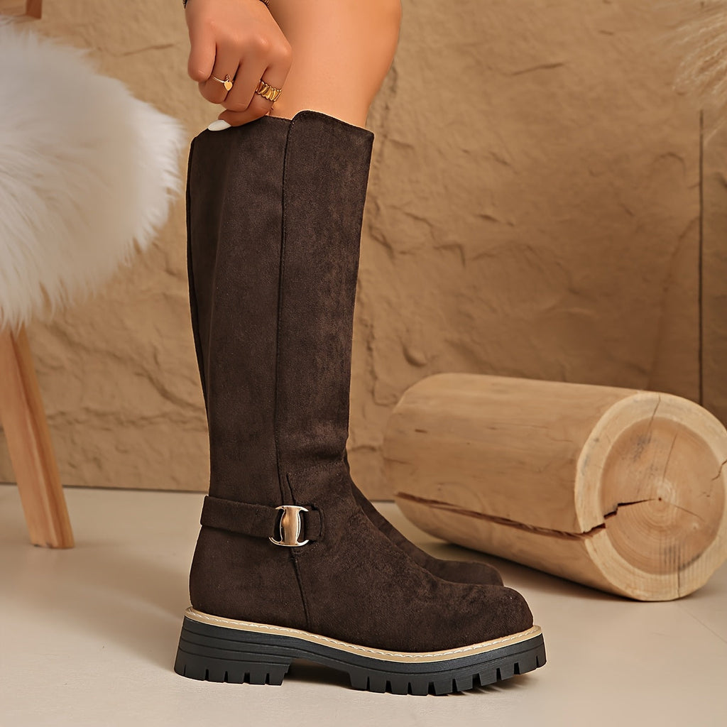 Women's Block-Heel Knee-High Boots