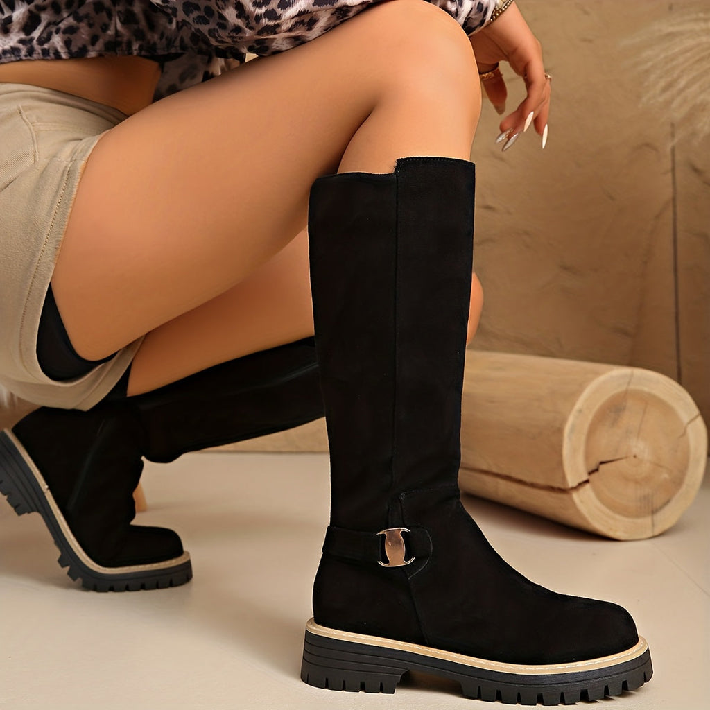 Women's Block-Heel Knee-High Boots