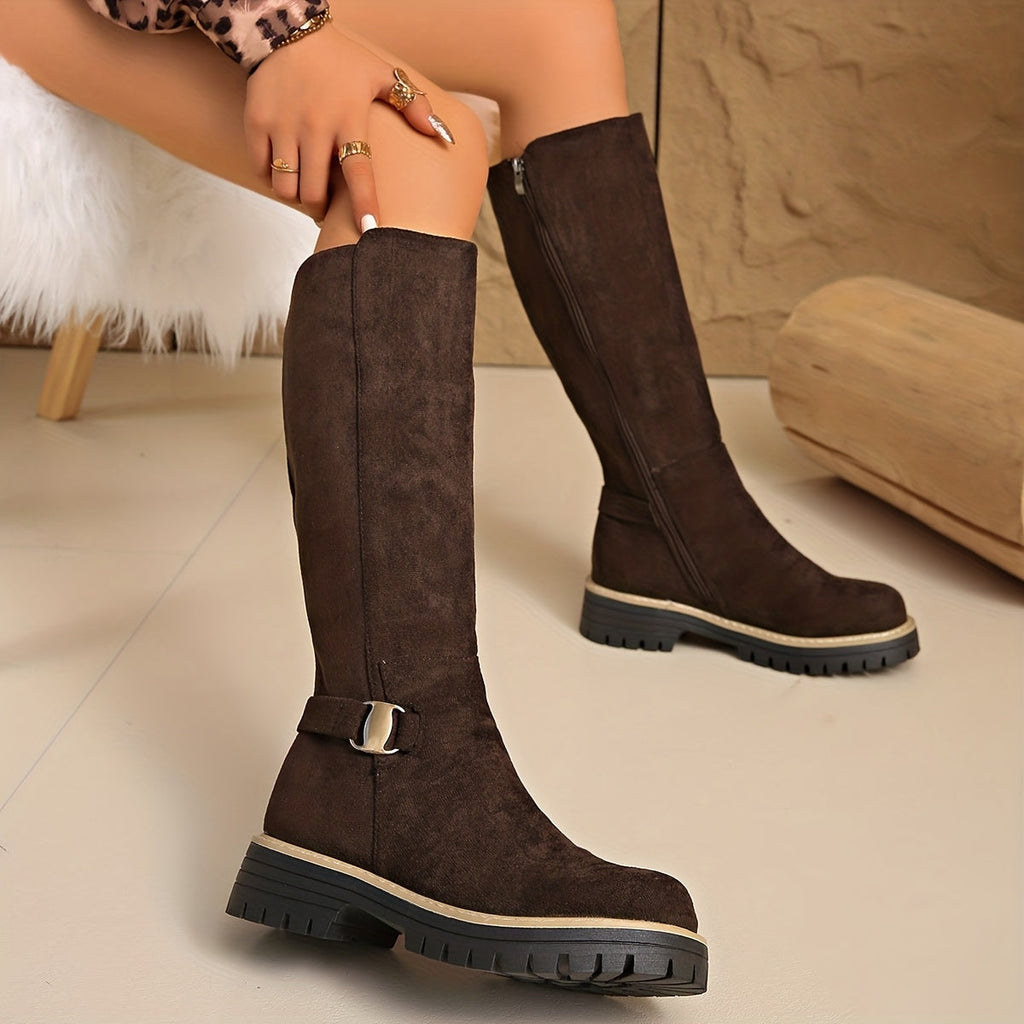 Women's Block-Heel Knee-High Boots
