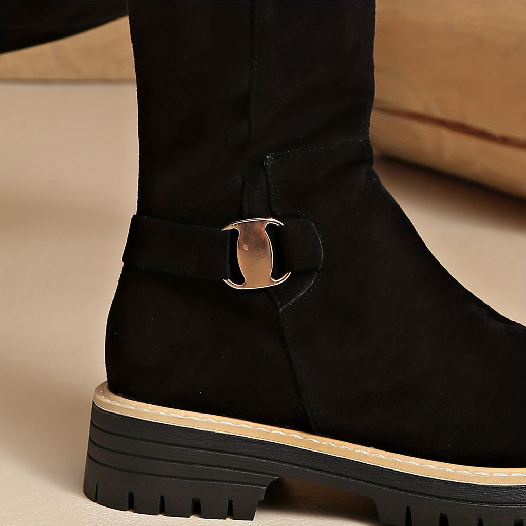 Women's Block-Heel Knee-High Boots