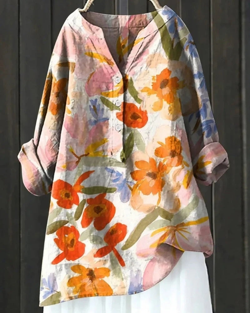 Women's Patchwork Relaxed Tunic Blouse