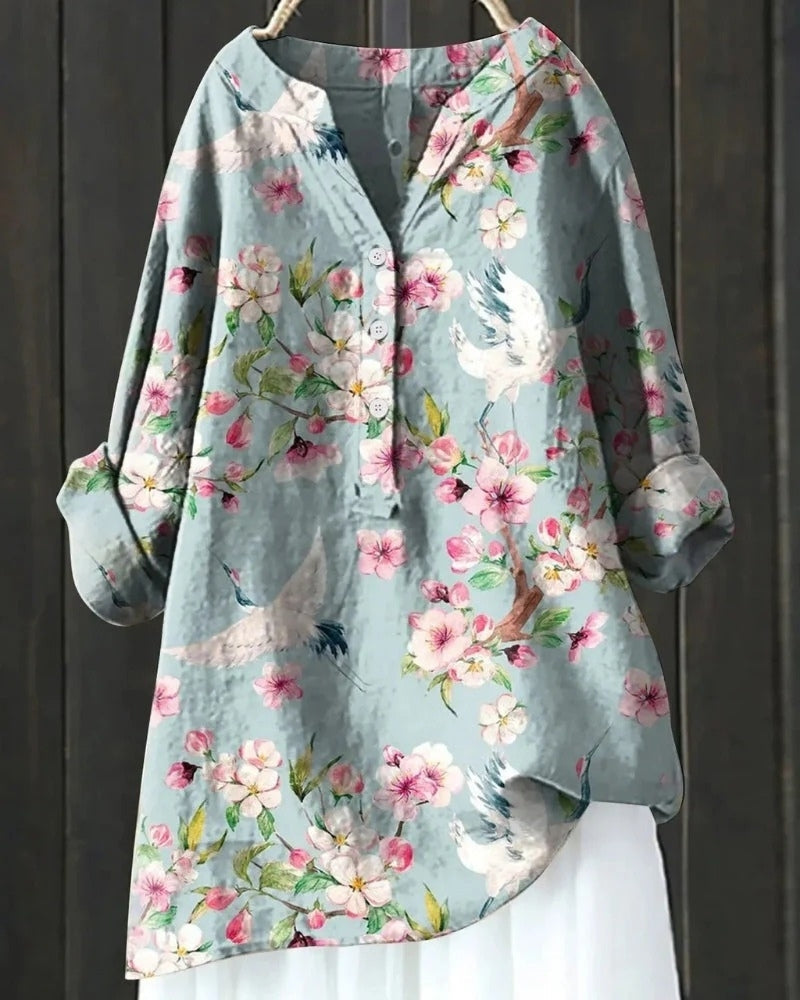 Women's Patchwork Relaxed Tunic Blouse