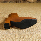 Women's Block Heel Knit Ankle Boot