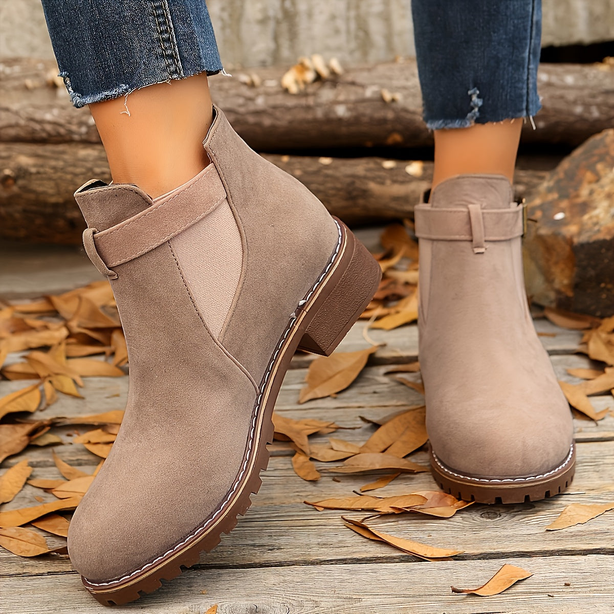 Women's Buckle-Strap Chelsea Boots