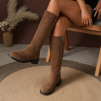 Women's Gold-Button Knee-High Boots