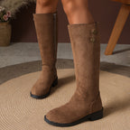 Women's Gold-Button Knee-High Boots