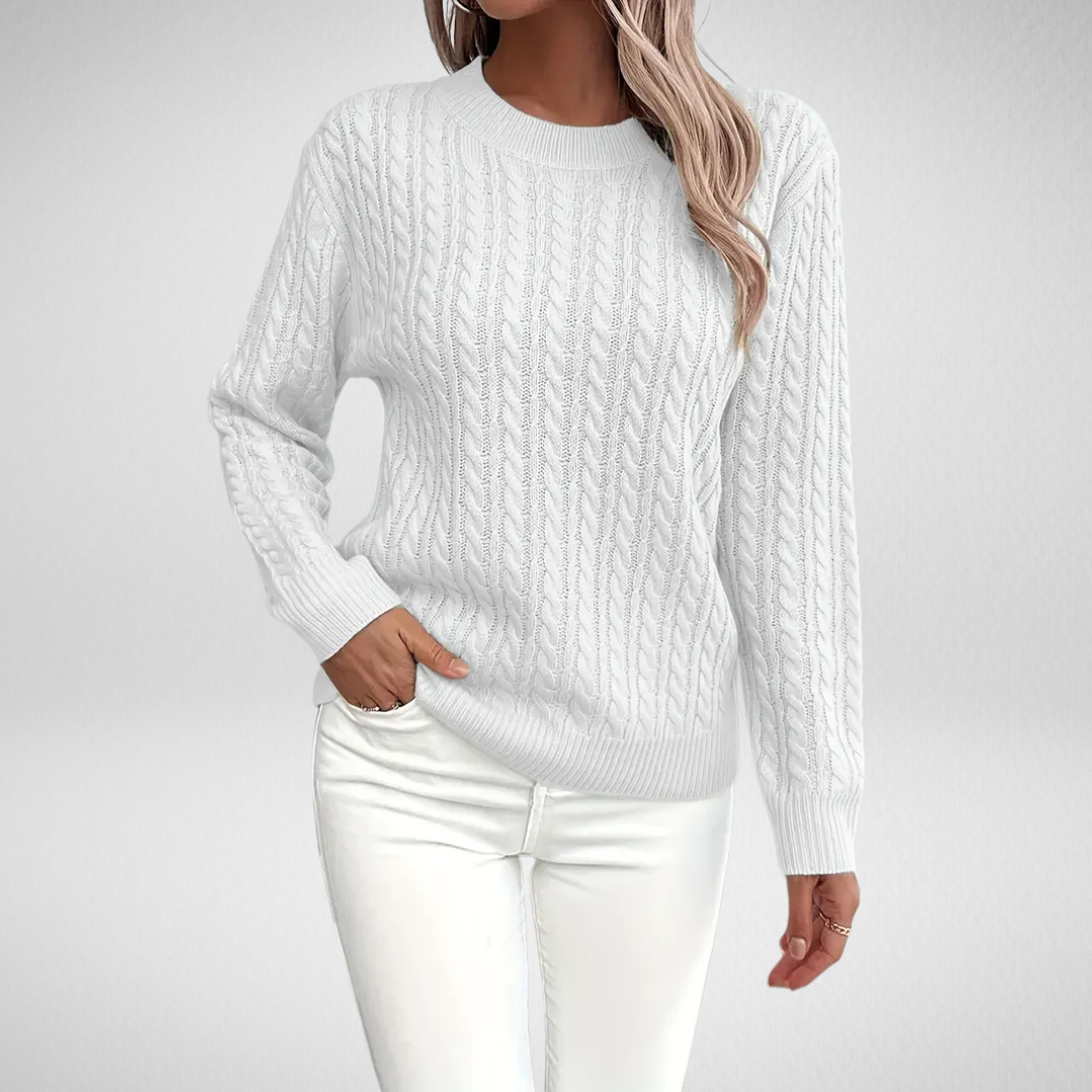 Women's Crew Neck Cable Knit Jumper