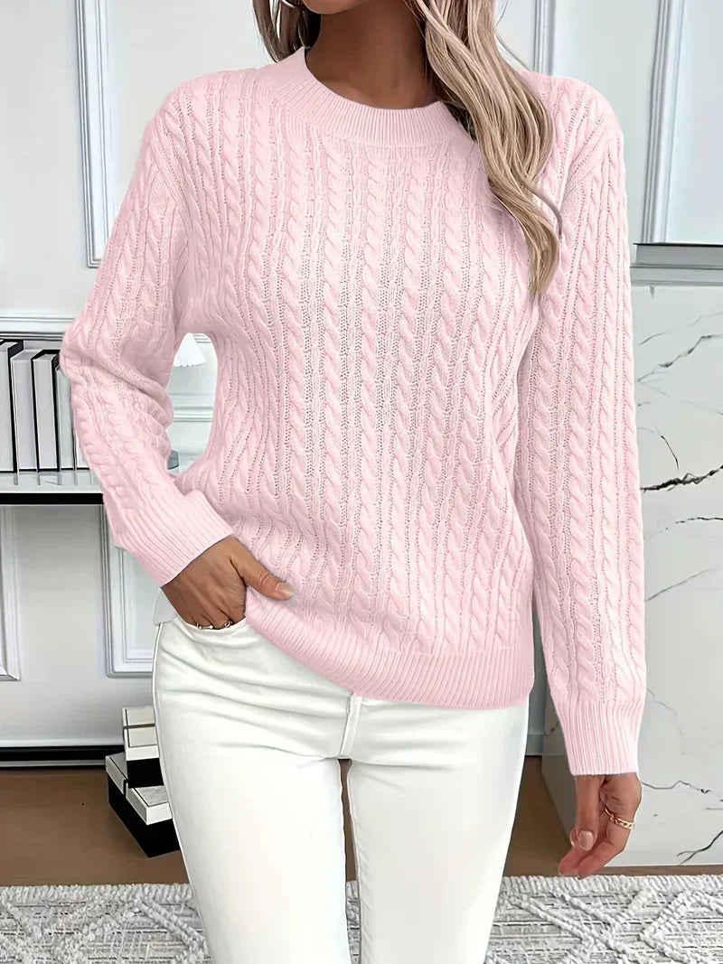 Women's Crew Neck Cable Knit Jumper