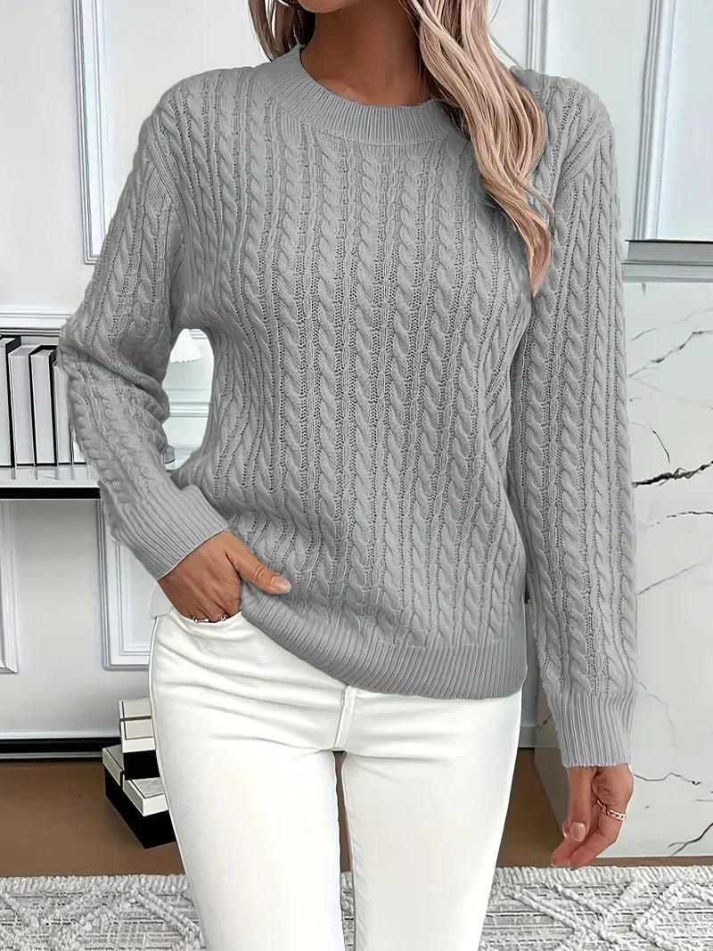 Women's Crew Neck Cable Knit Jumper
