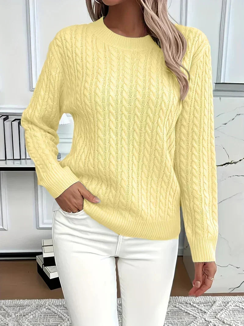 Women's Crew Neck Cable Knit Jumper