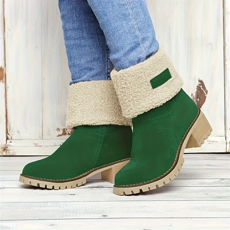 Women's Fleece Lined Block-Heel Boots