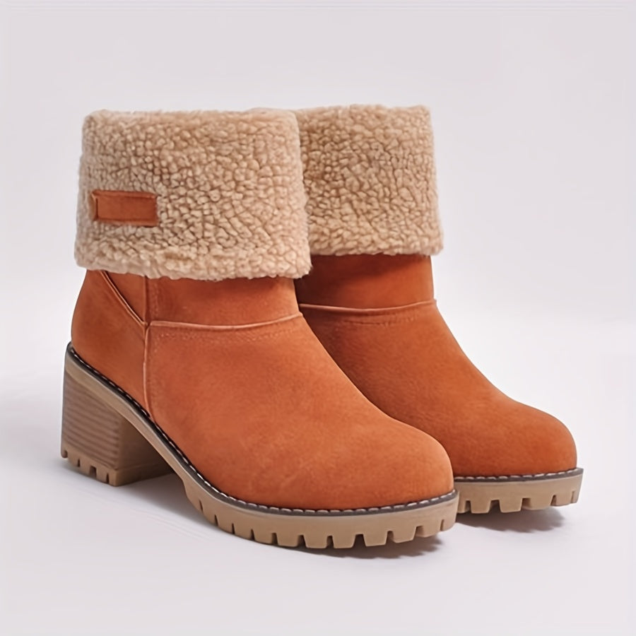 Women's Fleece Lined Block-Heel Boots
