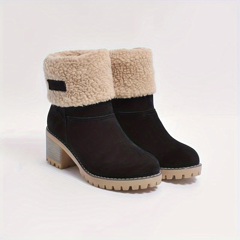 Women's Fleece Lined Block-Heel Boots