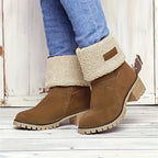 Women's Fleece Lined Block-Heel Boots