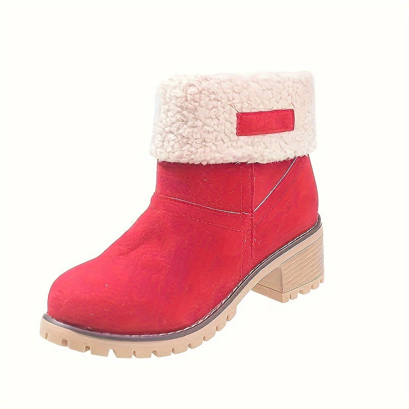 Women's Fleece Lined Block-Heel Boots