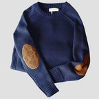 Men's Elbow Patch Crew Neck Jumper