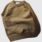 Men's Elbow Patch Crew Neck Jumper