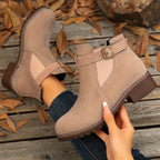 Women's Block-Heel Buckle Ankle Boot