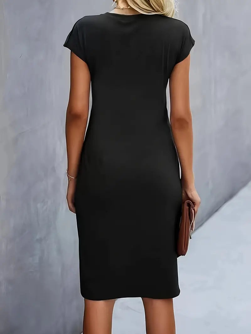 Women's Ruched Bodycon Midi Dress