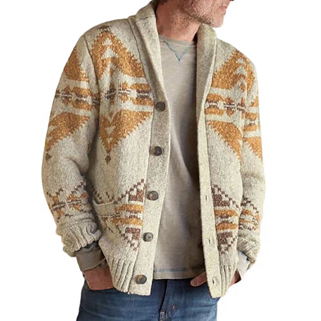 Men's Retro Shawl Collar Cardigan