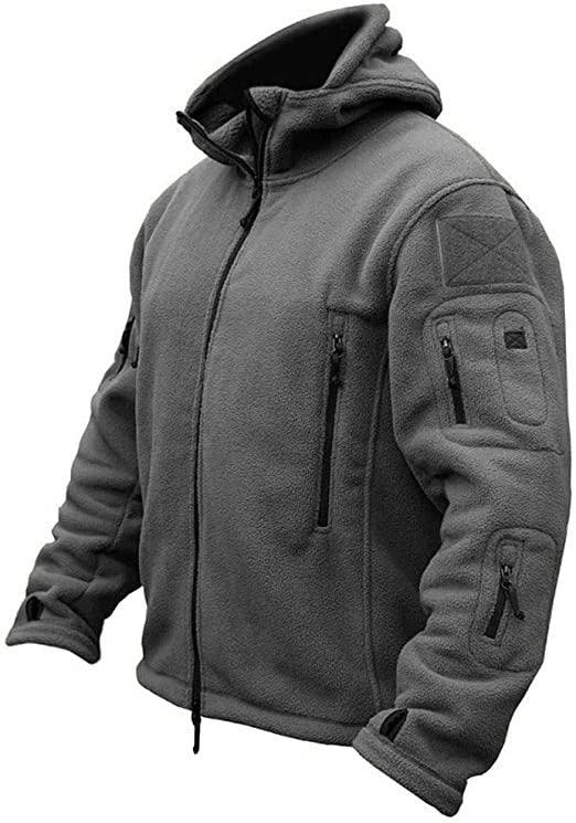 Men's Hooded Multi Pocket Fleece Jacket
