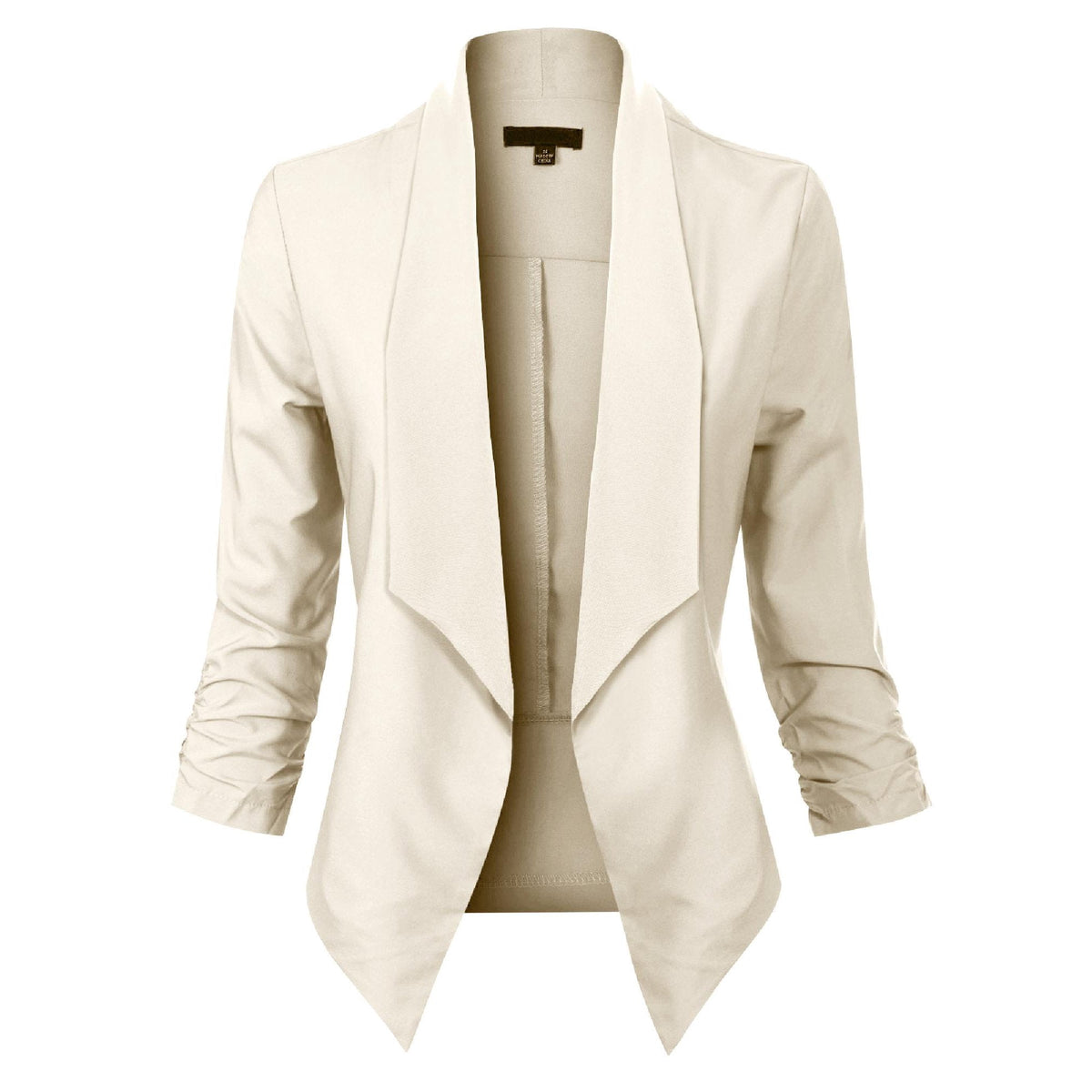 Women's Ruched-Sleeve Open-Front Blazer