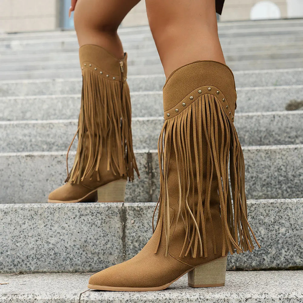 Women's Fringe Western Cowboy Boots