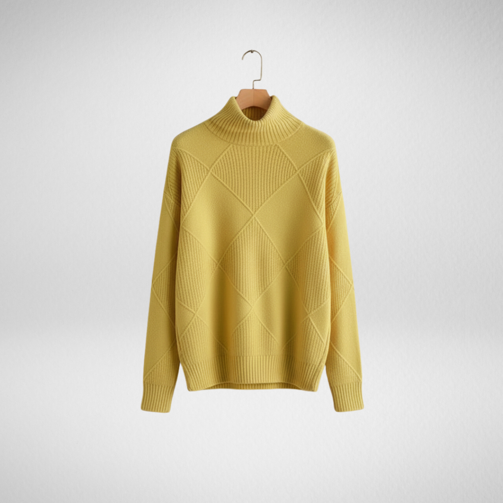 Women's Diamond Knit Roll-Neck Jumper