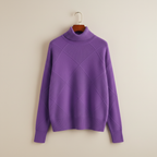 Women's Diamond Knit Roll-Neck Jumper