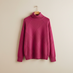 Women's Diamond Knit Roll-Neck Jumper