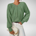 Women's Cable Knit Crew Jumper