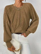 Women's Cable Knit Crew Jumper