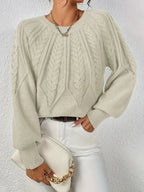 Women's Cable Knit Crew Jumper