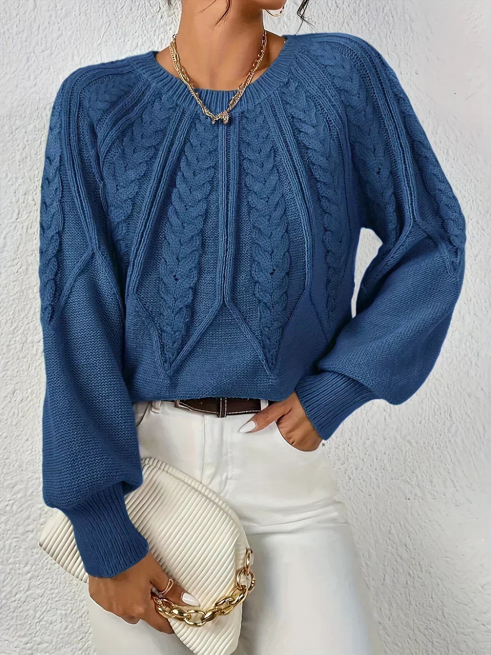 Women's Cable Knit Crew Jumper