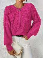 Women's Cable Knit Crew Jumper