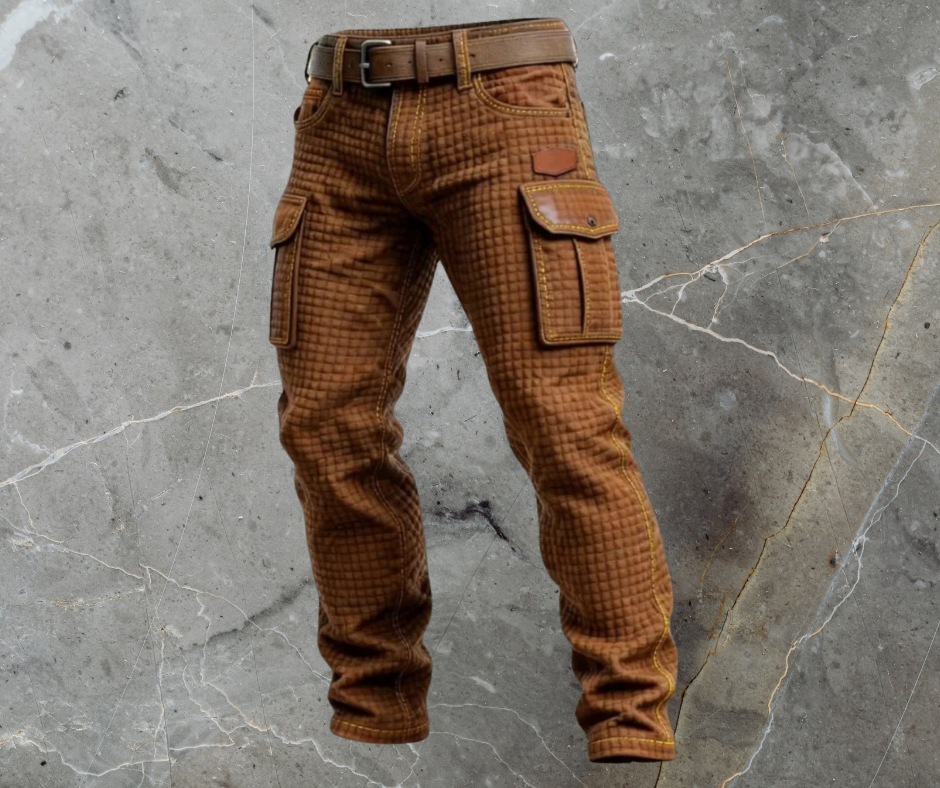 Men's Quilted Slim Cargo Trousers