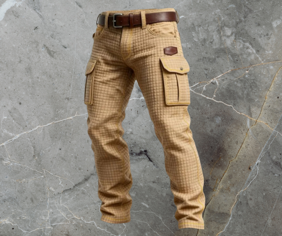 Men's Quilted Slim Cargo Trousers