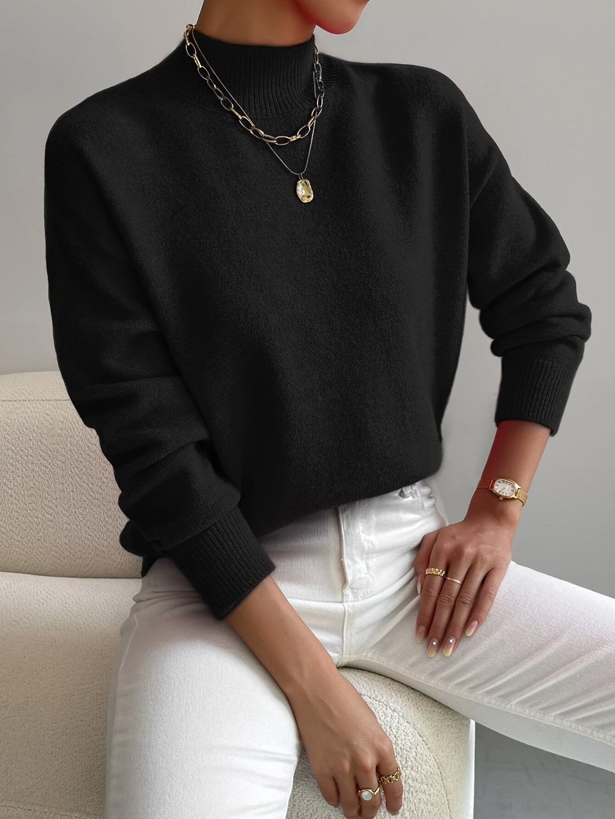 Women's Mock Neck Jumper