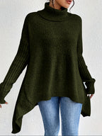 Women's Oversized Turtleneck Jumper in Grey
