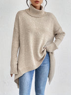 Women's Oversized Turtleneck Jumper in Grey