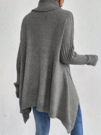 Women's Oversized Turtleneck Jumper in Grey