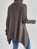 Women's Oversized Turtleneck Jumper in Grey