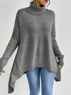 Women's Oversized Turtleneck Jumper in Grey