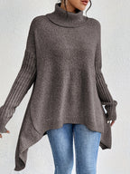 Women's Oversized Turtleneck Jumper in Grey