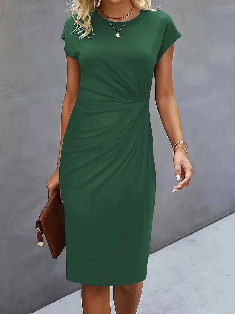 Women's Ruched Bodycon Midi Dress